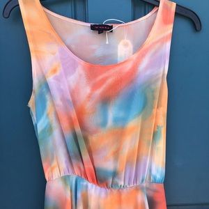 Sheer multi colored tank dress